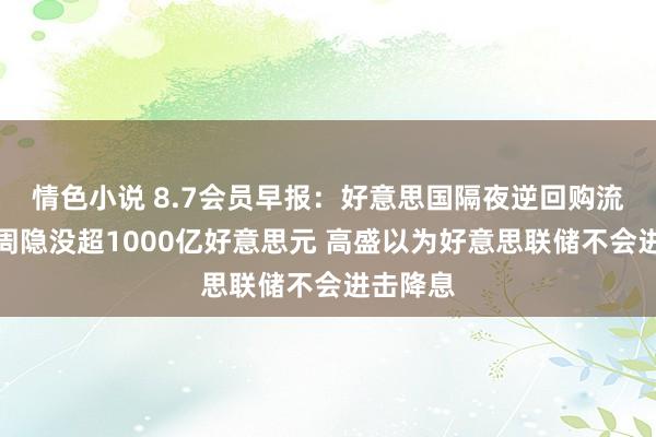 情色小说 8.7会员早报：好意思国隔夜逆回购流动性一周隐没超1000亿好意思元 高盛以为好意思联储不会进击降息