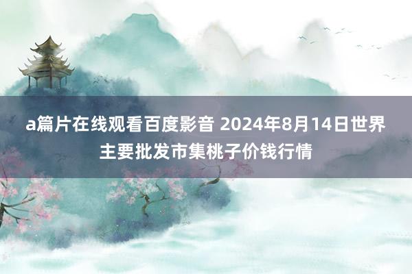 a篇片在线观看百度影音 2024年8月14日世界主要批发市集桃子价钱行情