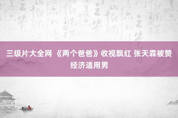 三级片大全网 《两个爸爸》收视飘红 张天霖被赞经济适用男