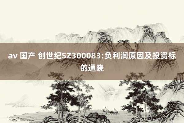 av 国产 创世纪SZ300083:负利润原因及投资标的通晓